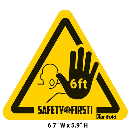 TARIFOLD Anti-Slip Safety Floor Marking Stickers, 3-Sided, 5.9" x 6.7", PK20, 197855 197855